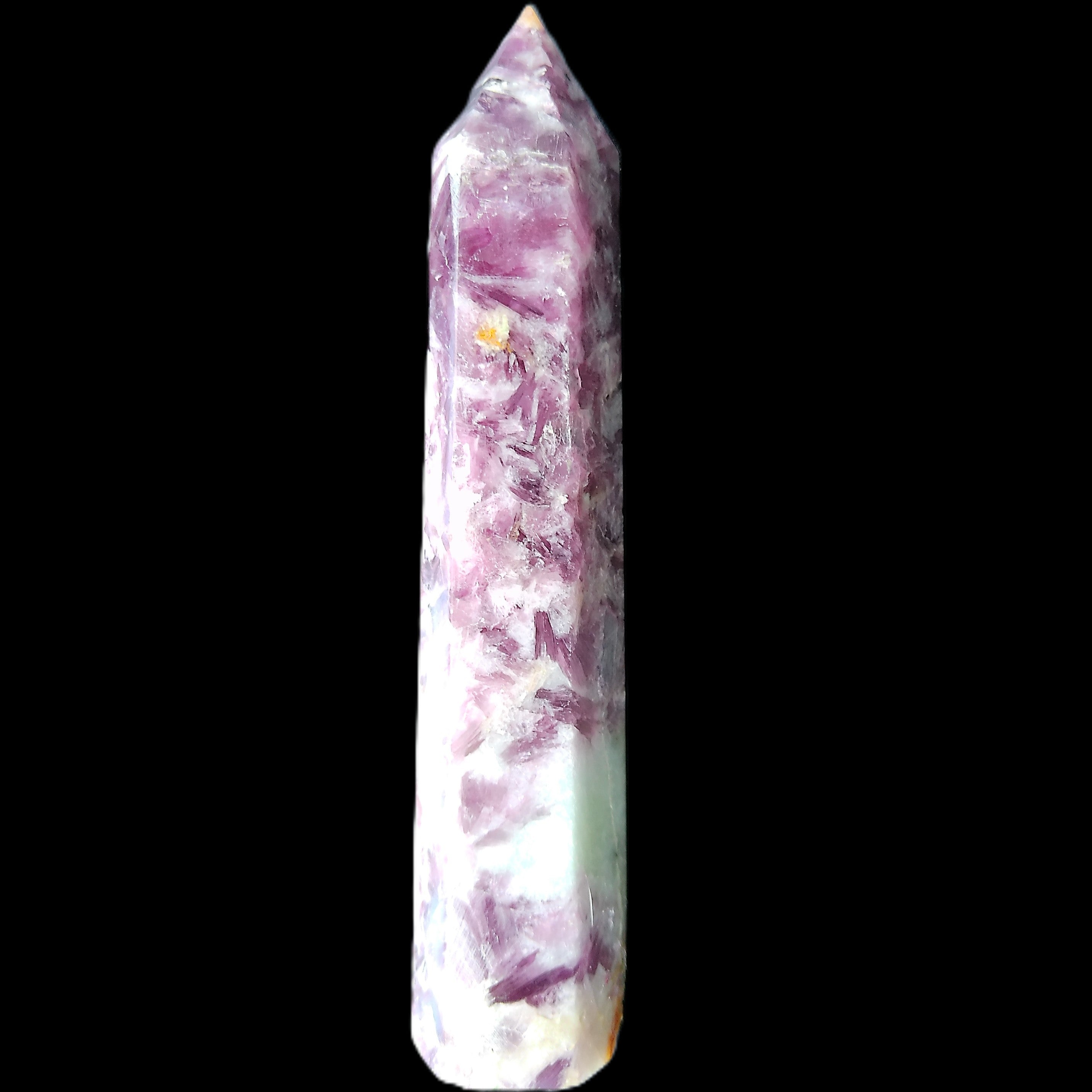 Lepidolite wand 102mm 65g in sunlight - Rocks and Things Store