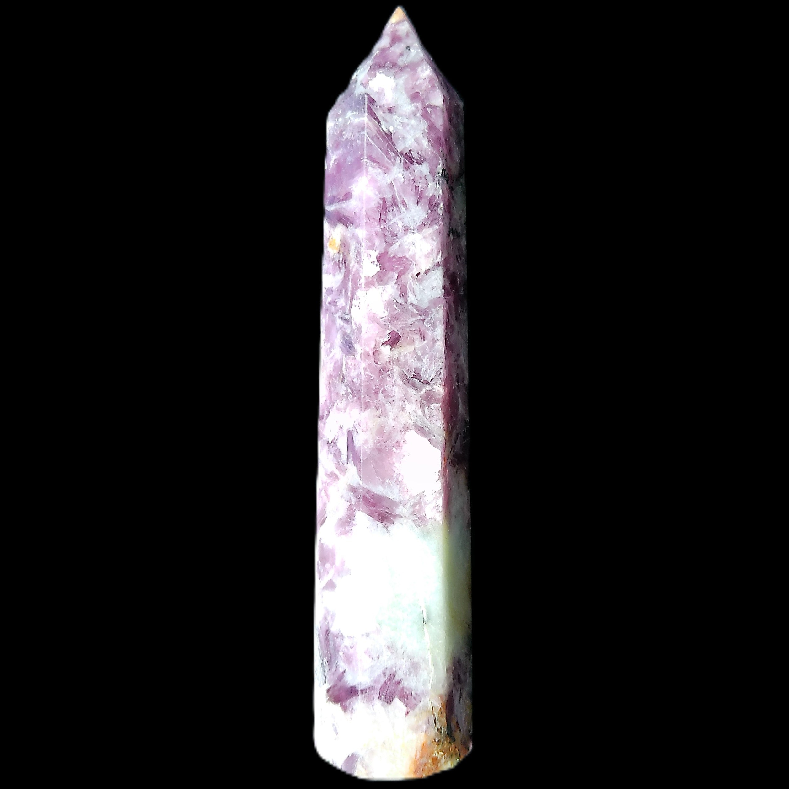 Lepidolite wand 102mm 65g in sunlight - Rocks and Things Store