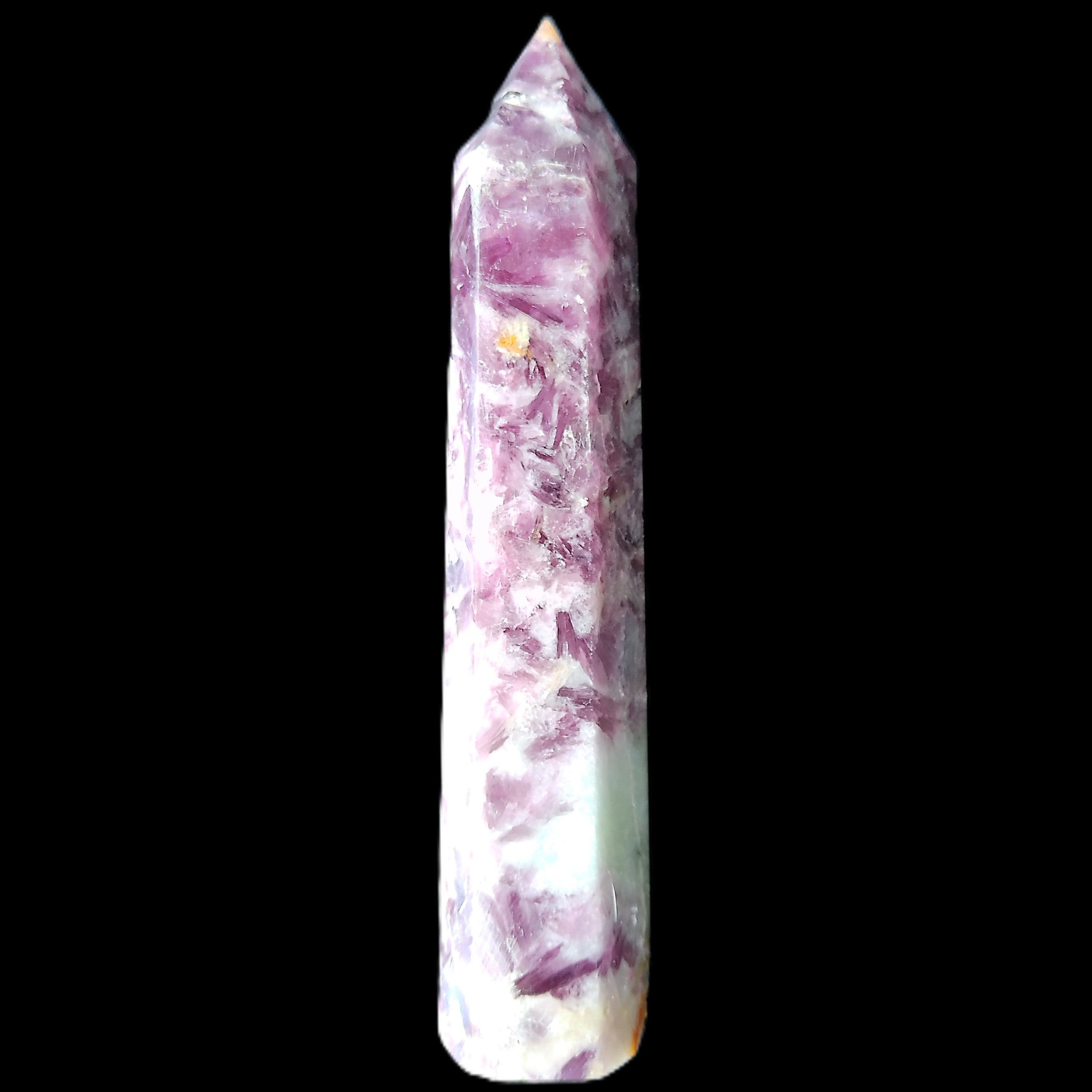 Lepidolite wand 102mm 65g in sunlight - Rocks and Things Store