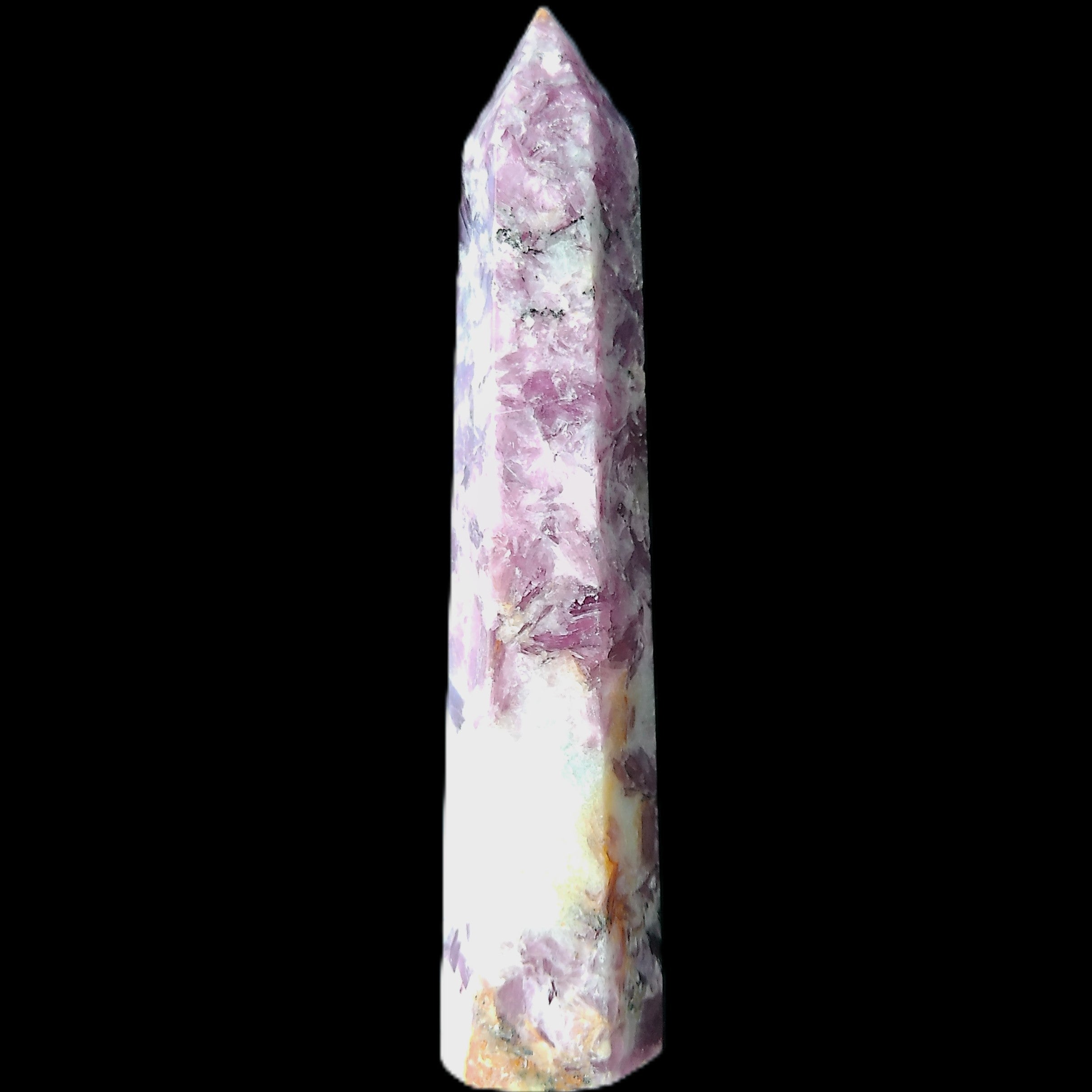 Lepidolite wand 102mm 65g in sunlight - Rocks and Things Store