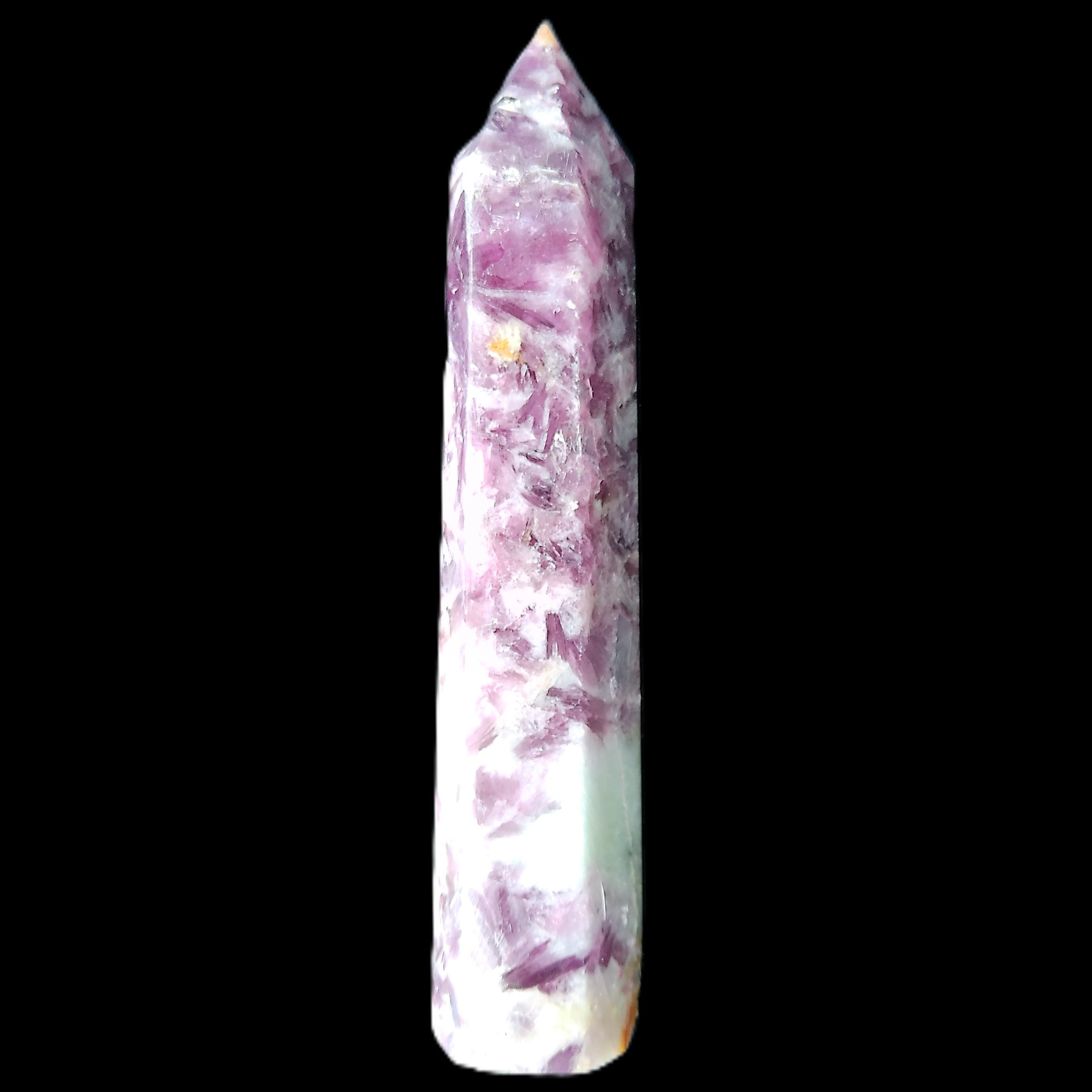 Lepidolite wand 102mm 65g in sunlight - Rocks and Things Store