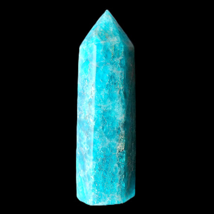 Blue Apatite wand 73mm 67g in sunlight - Rocks and Things Store