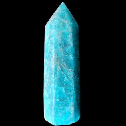Blue Apatite wand 73mm 67g in sunlight - Rocks and Things Store