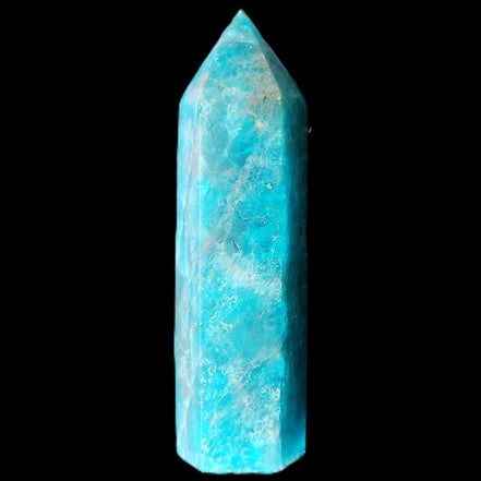 Blue Apatite wand 73mm 67g in sunlight - Rocks and Things Store