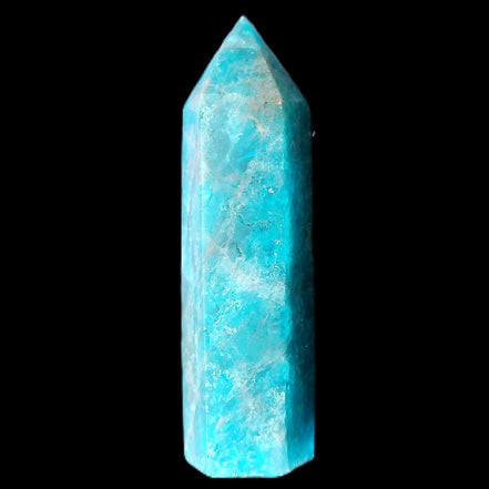 Blue Apatite wand 73mm 67g in sunlight - Rocks and Things Store