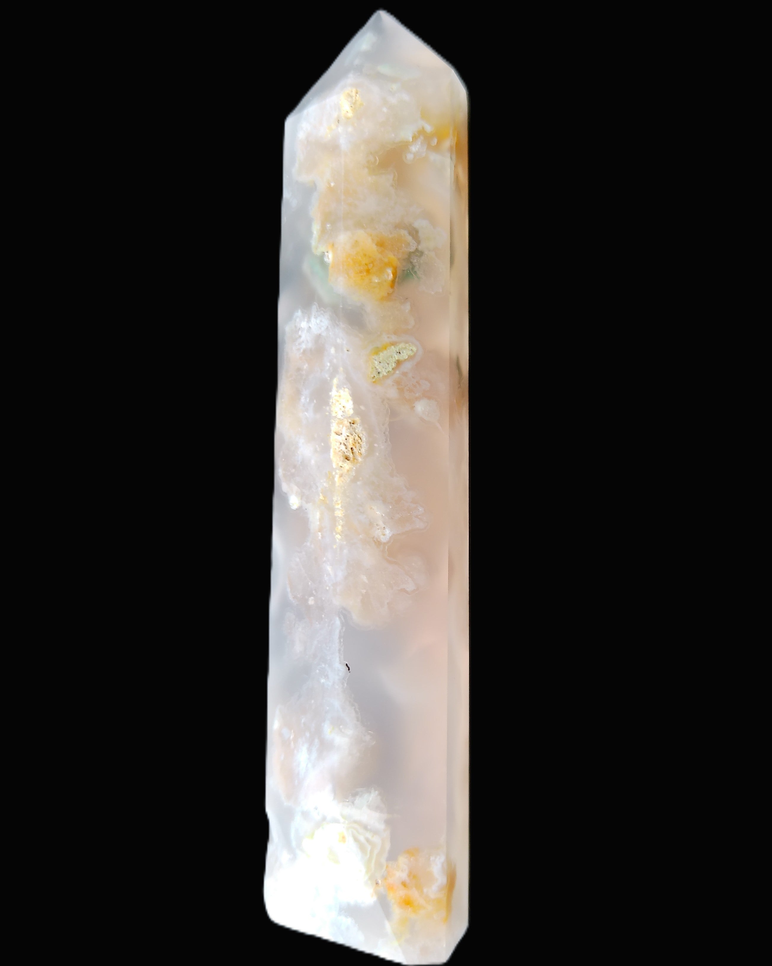 Cherry Blossom Agate wand 82mm 36g in sunlight - Rocks and Things Store