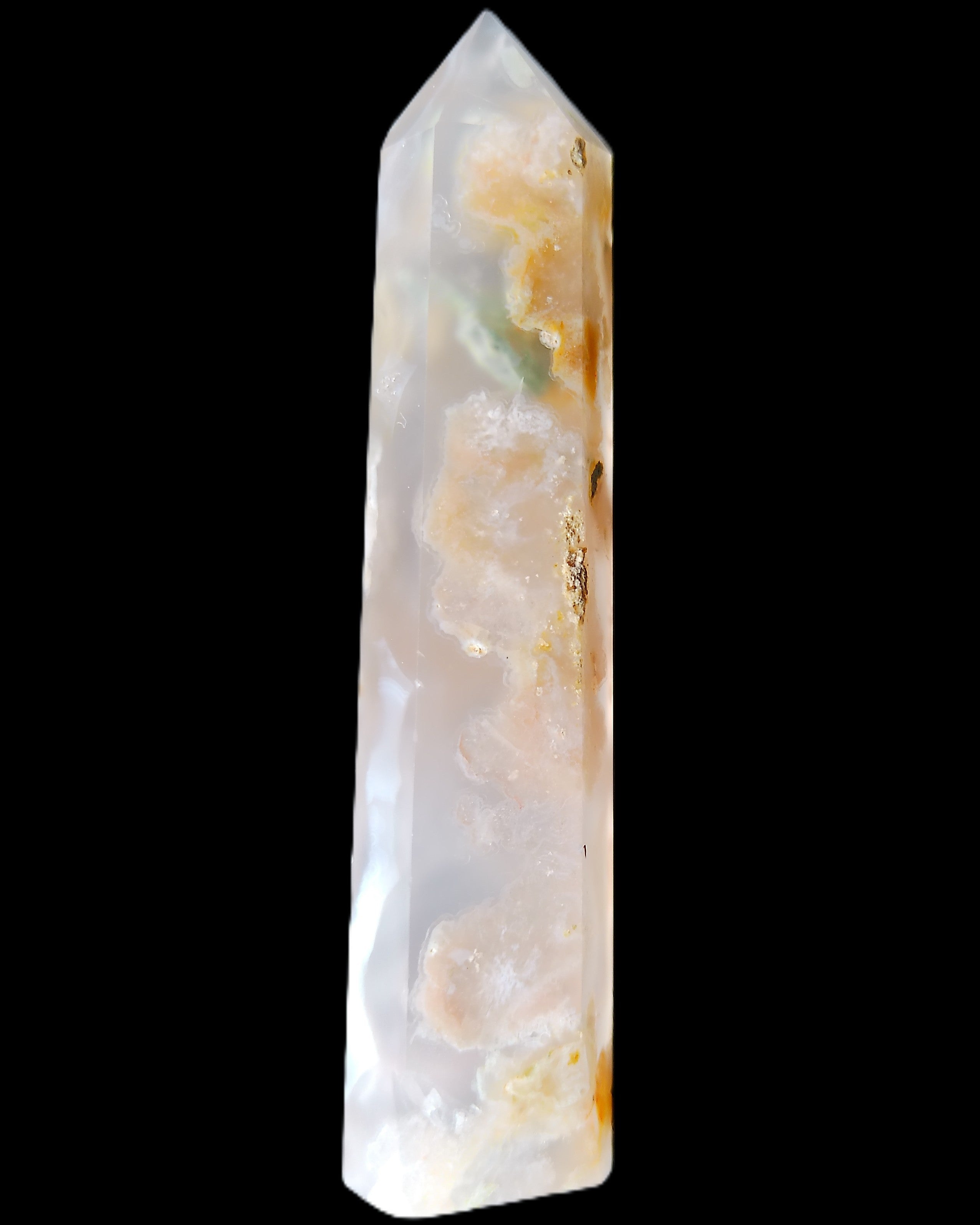 Cherry Blossom Agate wand 82mm 36g in sunlight - Rocks and Things Store