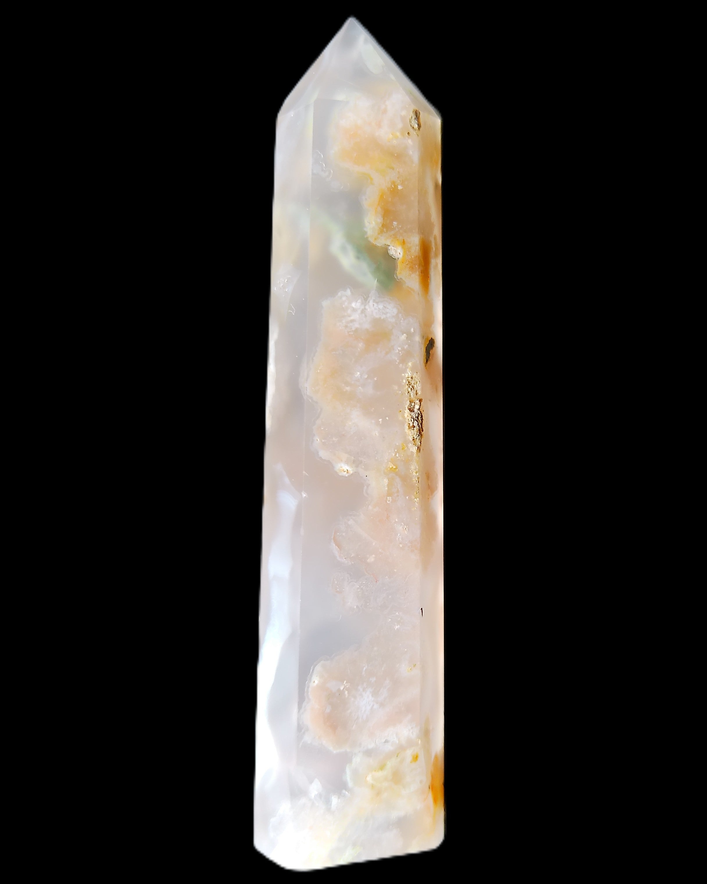 Cherry Blossom Agate wand 82mm 36g in sunlight - Rocks and Things Store