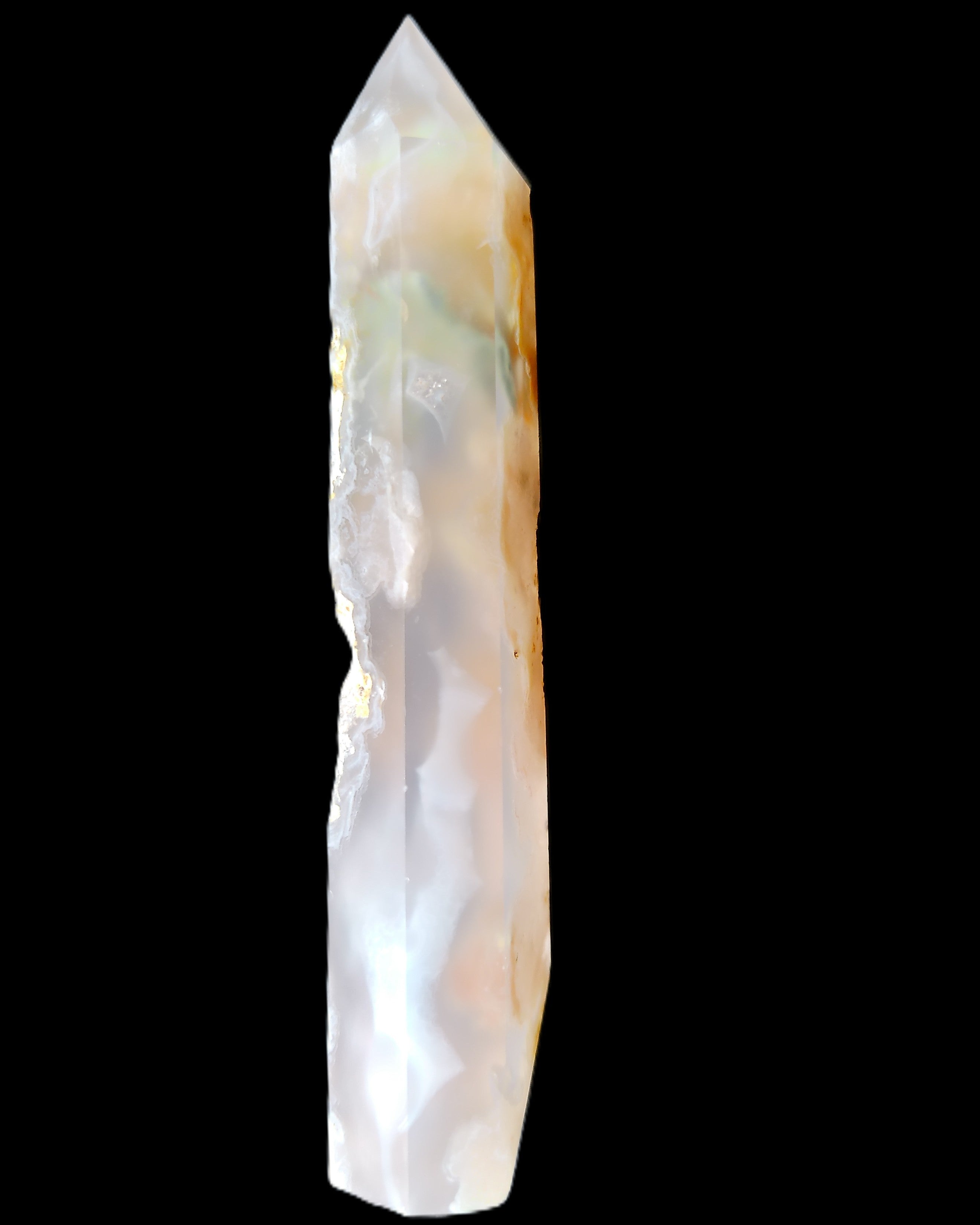 Cherry Blossom Agate wand 82mm 36g in sunlight - Rocks and Things Store