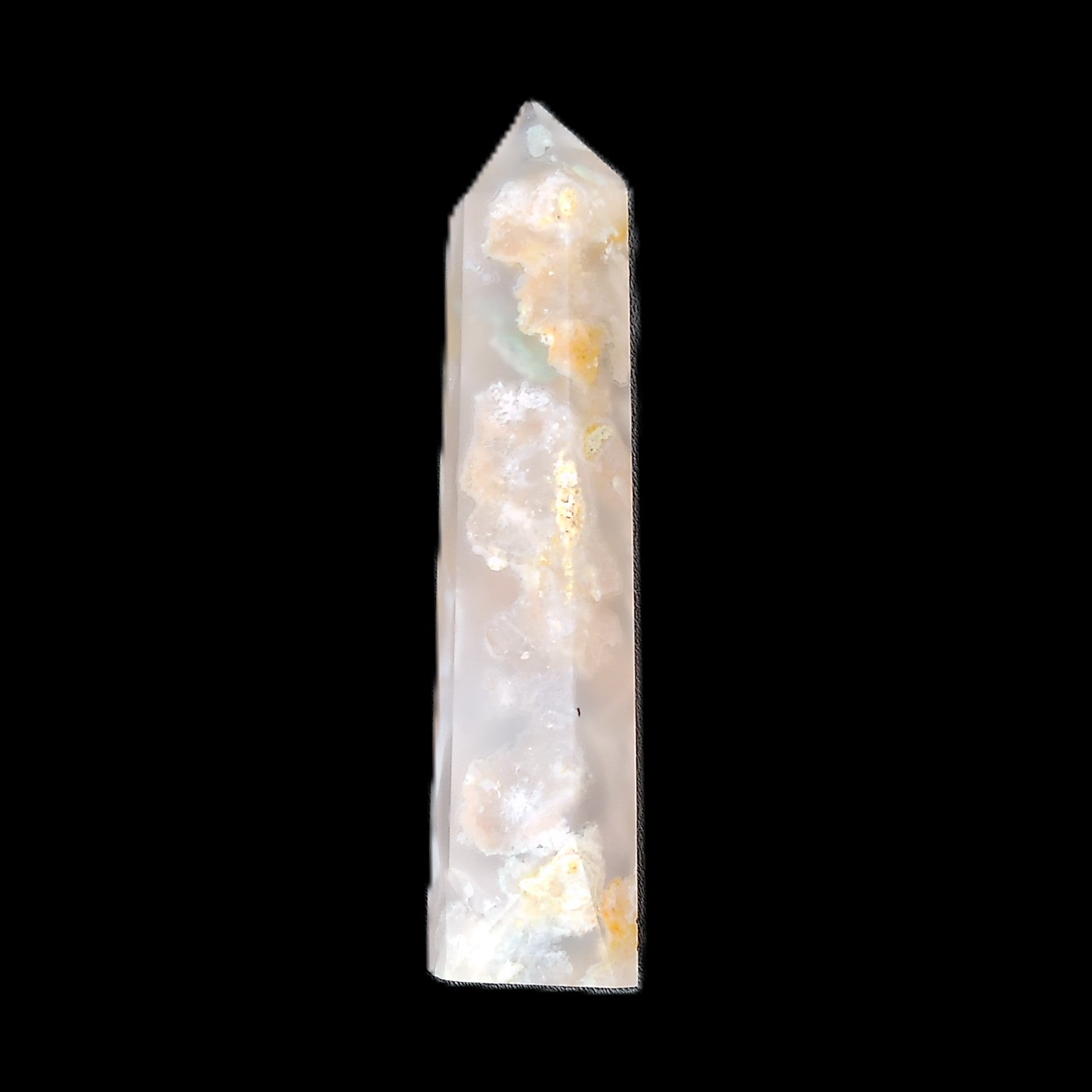 Cherry Blossom Agate wand 82mm 36g in sunlight - Rocks and Things Store