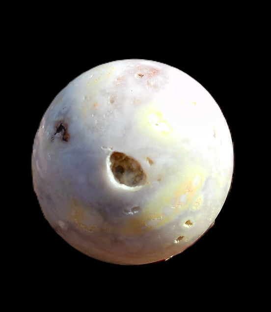 Sakura Agate sphere 100mm 1364g in sunlight - Rocks and Things Store
