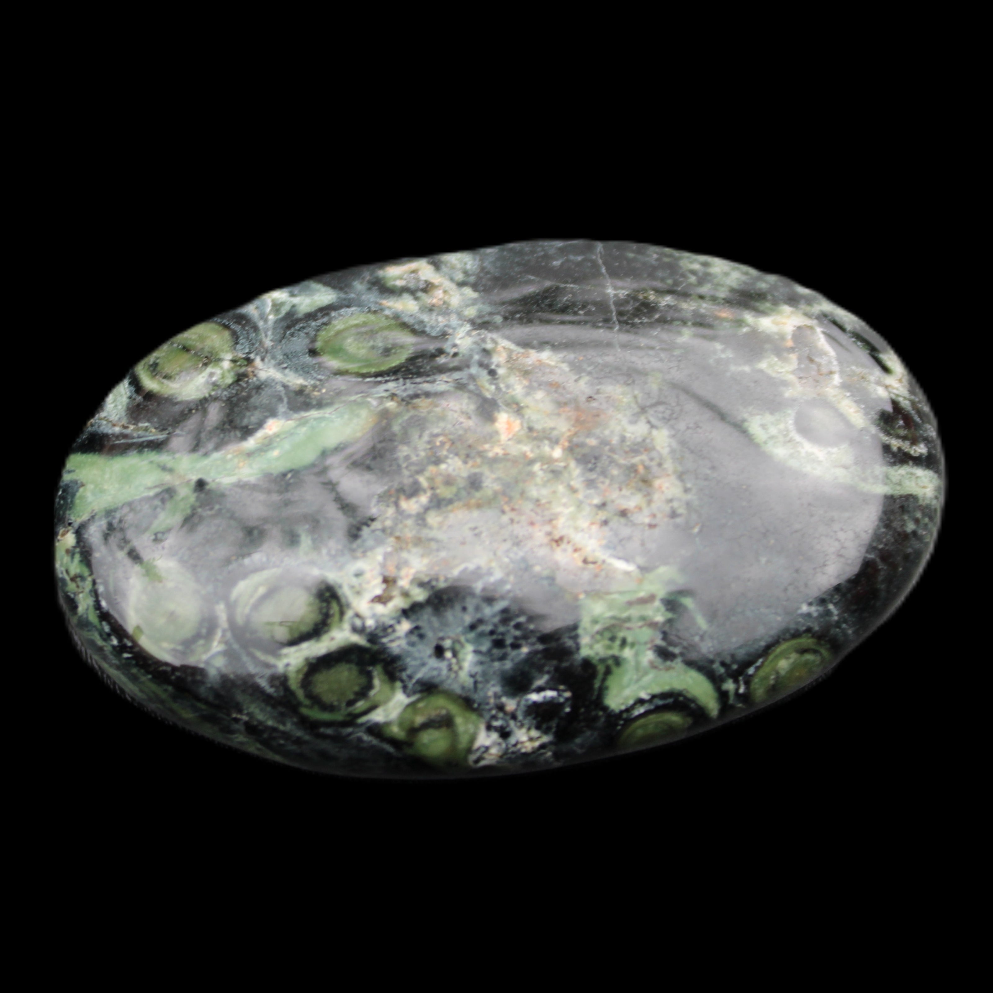 Kambaba Jasper palmstone 55mm 41g in sunlight - Rocks and Things Store