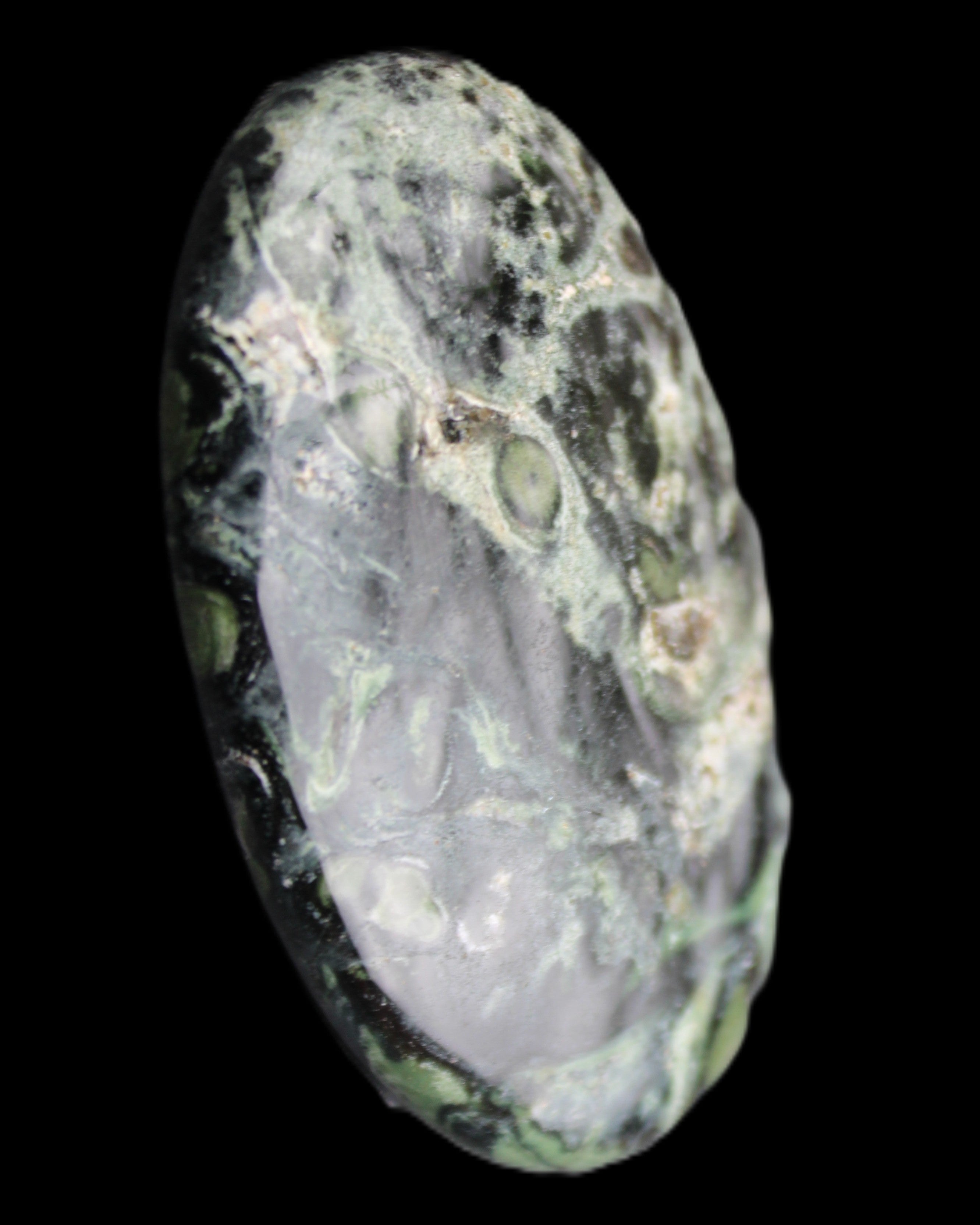 Kambaba Jasper palmstone 55mm 41g in sunlight - Rocks and Things Store