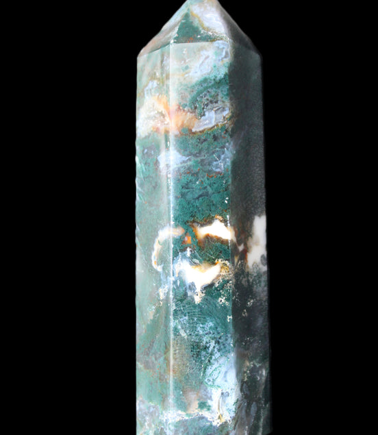 Moss Agate wand 94mm 100g in sunlight - Rocks and Things Store