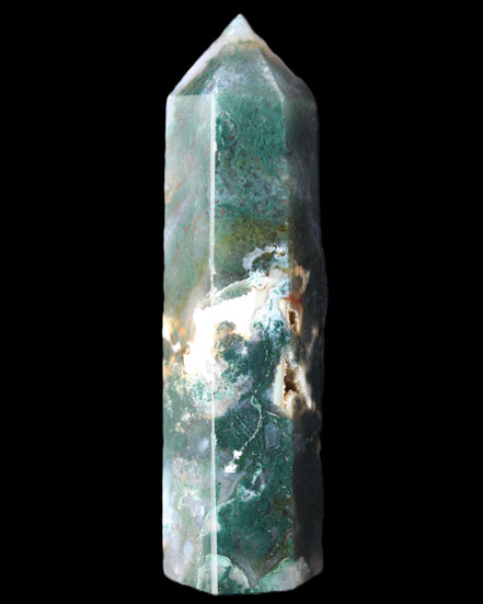 Moss Agate wand 94mm 100g in sunlight - Rocks and Things Store