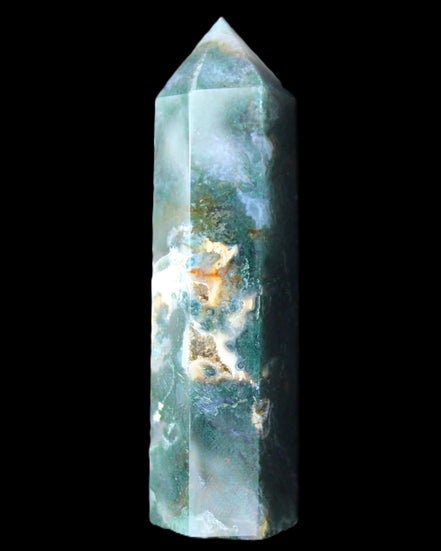 Moss Agate wand 94mm 100g in sunlight - Rocks and Things Store