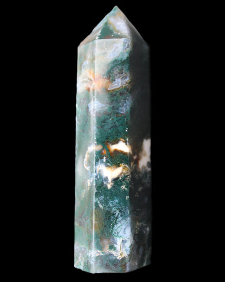 Moss Agate wand 94mm 100g in sunlight - Rocks and Things Store