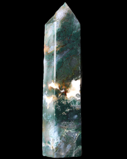 Moss Agate wand 94mm 100g in sunlight - Rocks and Things Store