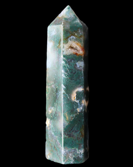 Moss Agate wand 94mm 100g in sunlight - Rocks and Things Store
