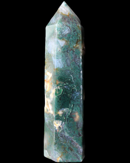 Moss Agate wand 94mm 100g in sunlight - Rocks and Things Store