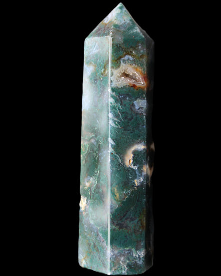 Moss Agate wand 94mm 100g in sunlight - Rocks and Things Store