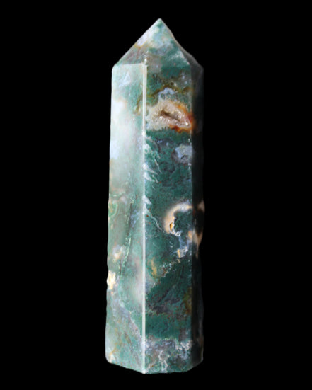 Moss Agate wand 94mm 100g in sunlight - Rocks and Things Store