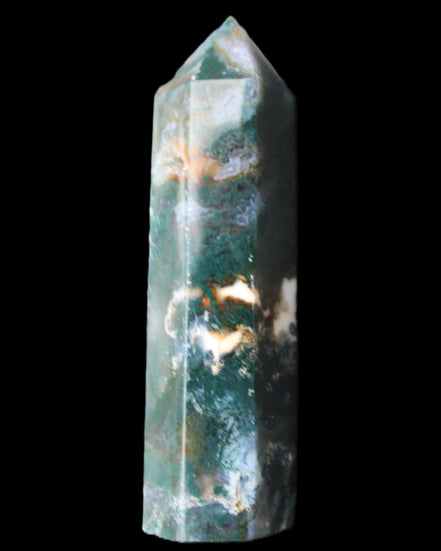 Moss Agate wand 94mm 100g in sunlight - Rocks and Things Store