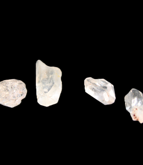 Herkimer Diamond Quartz four tiny crystals 10-15mm 3g in sunlight - Rocks and Things Store