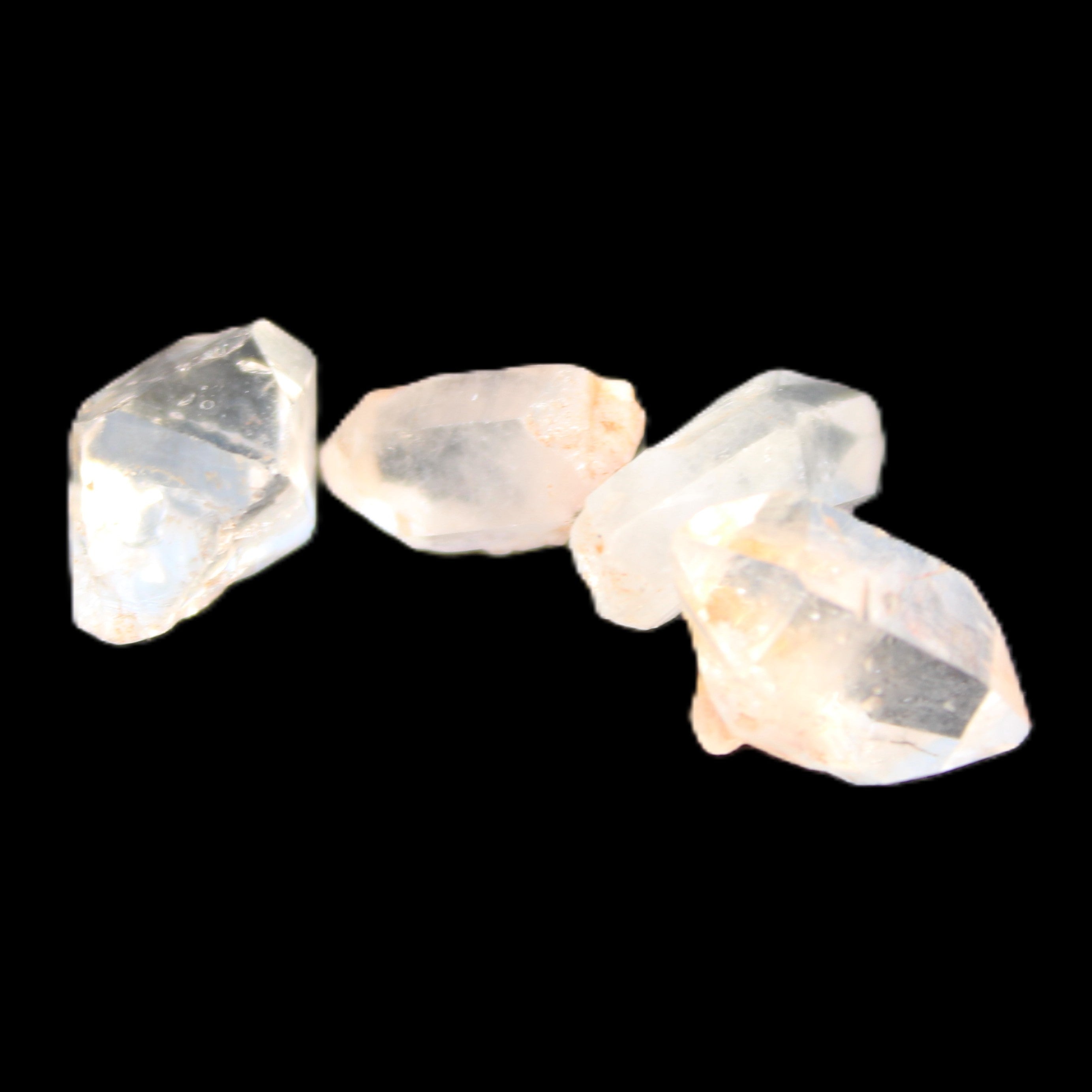 Herkimer Diamond Quartz four tiny crystals 10-15mm 3g in sunlight - Rocks and Things Store