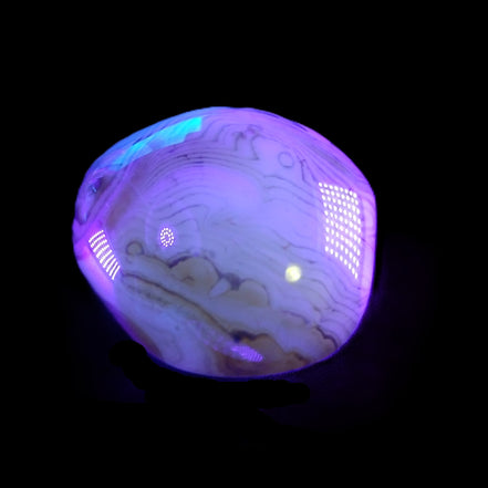 Crazy Lace Agate 44*42*22mm 63g in UV light - Rocks and Things Store