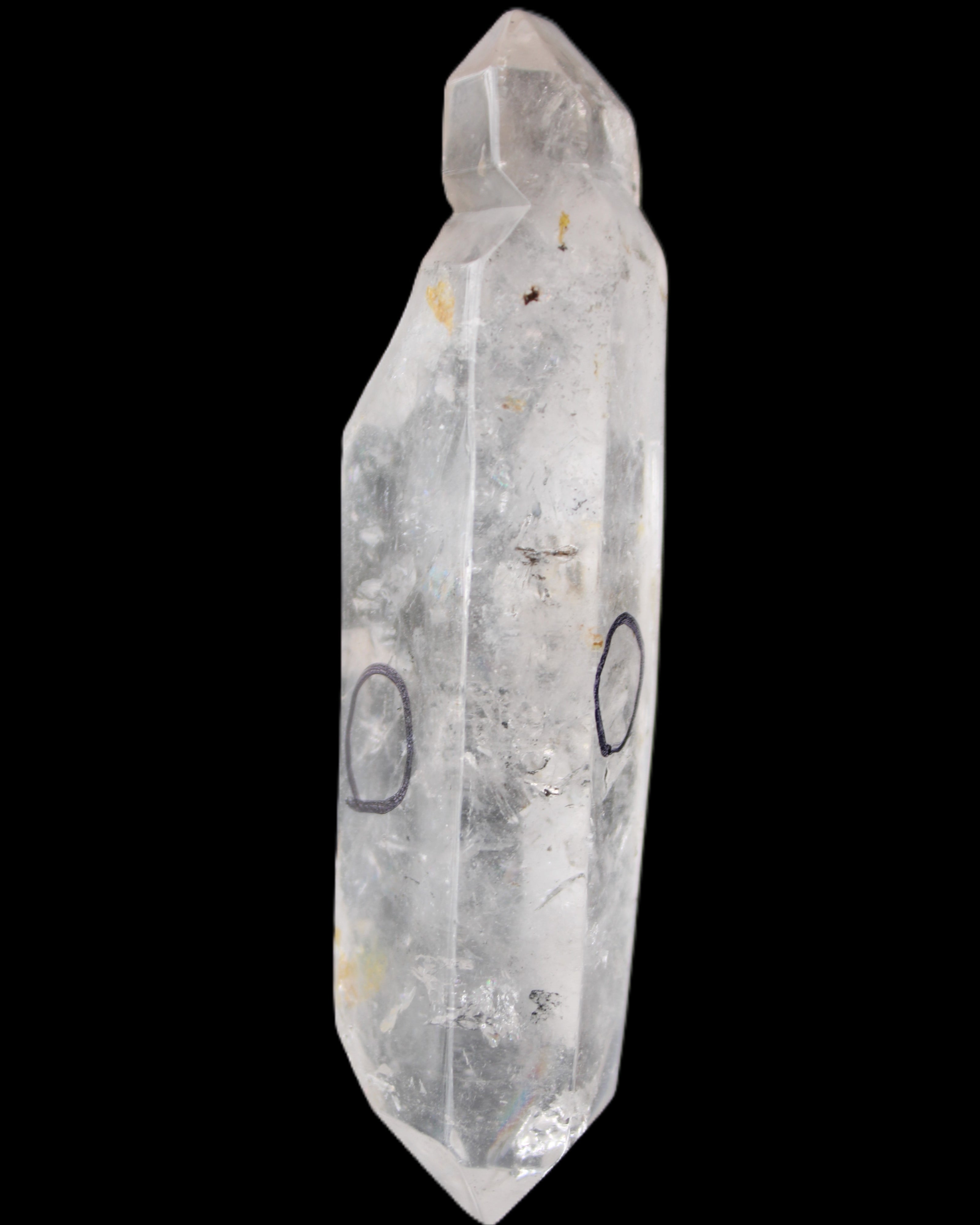 Herkimer Diamond Quartz Enhydro 97*30*21mm 97g in sunlight - Rocks and Things Store