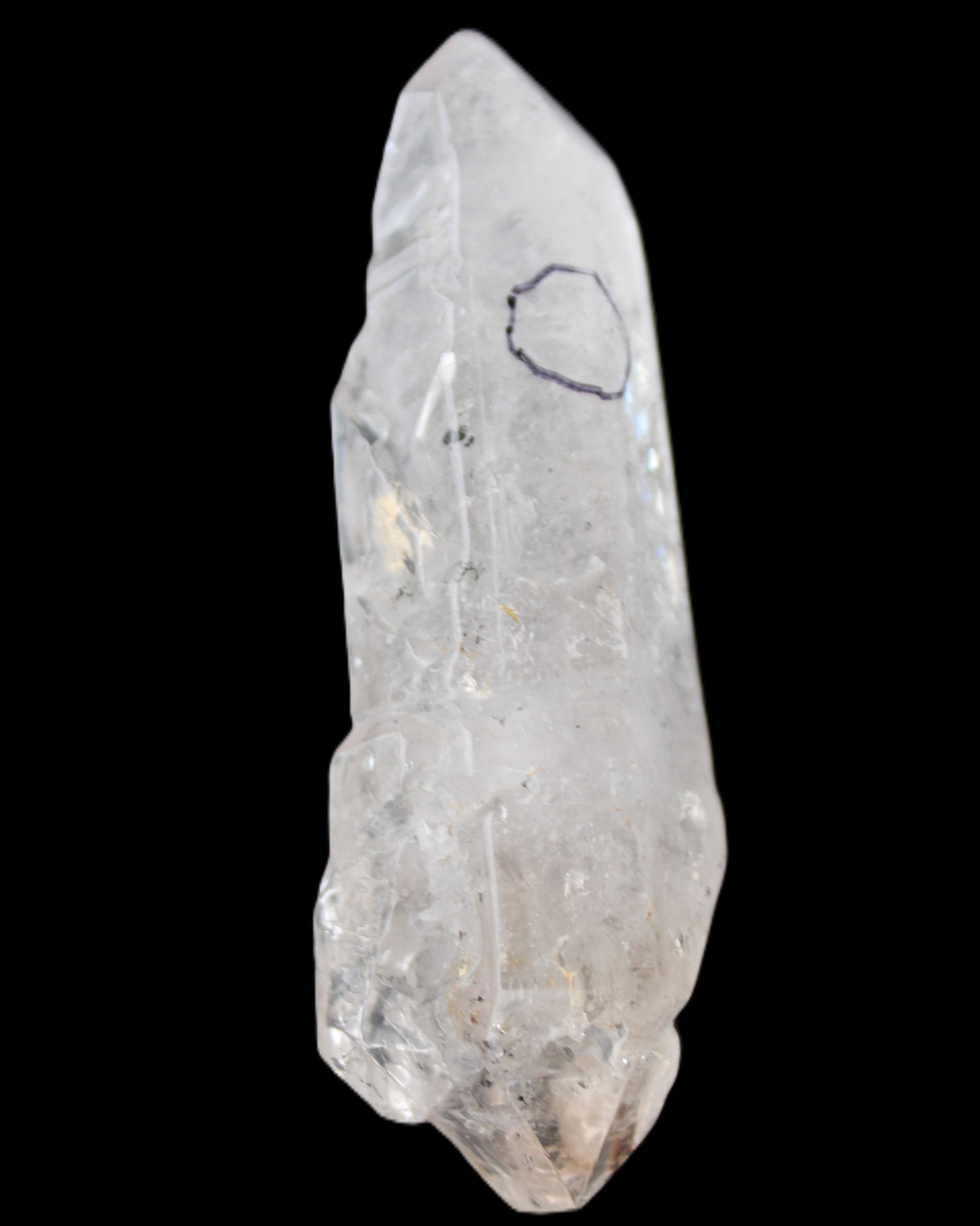 Herkimer Diamond Quartz Enhydro 97*30*21mm 97g in sunlight - Rocks and Things Store