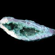 Electroplated Agate Quartz geodes range- greenish, 35-57g in sunlight - Rocks and Things Store