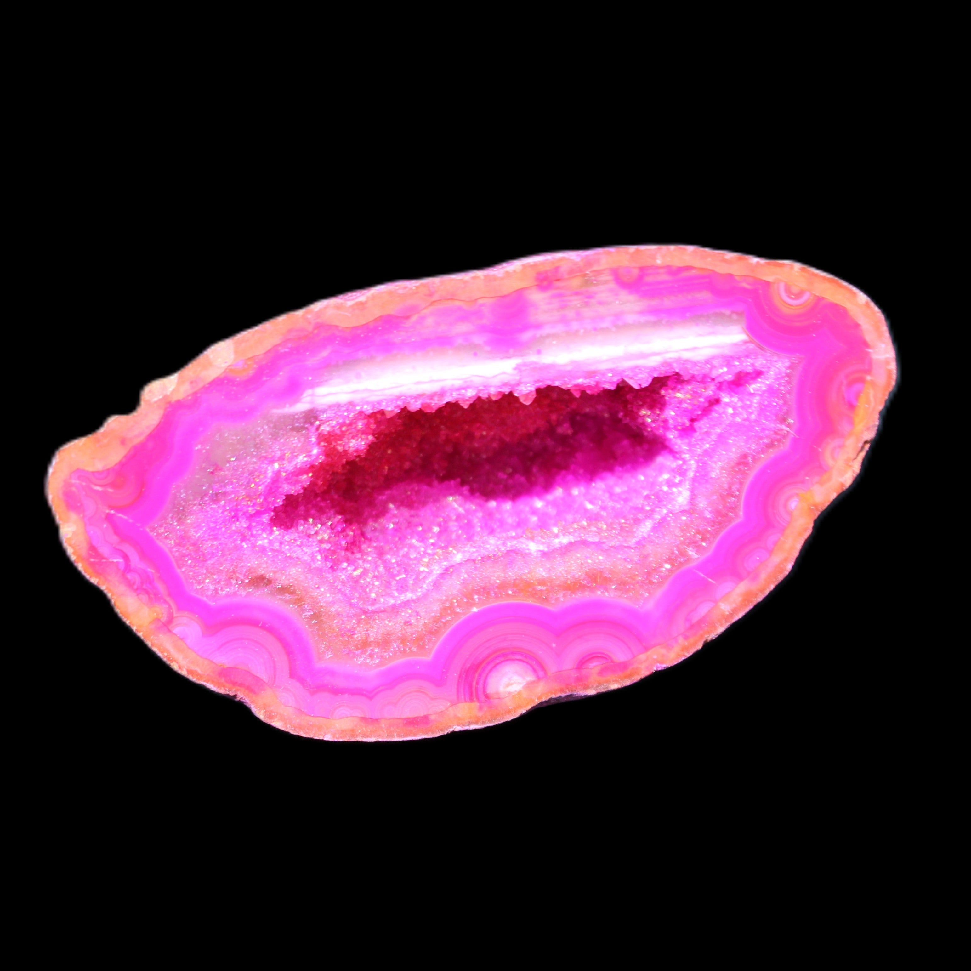 Electroplated Agate Quartz geodes range in sunlight - Rocks and Things Store