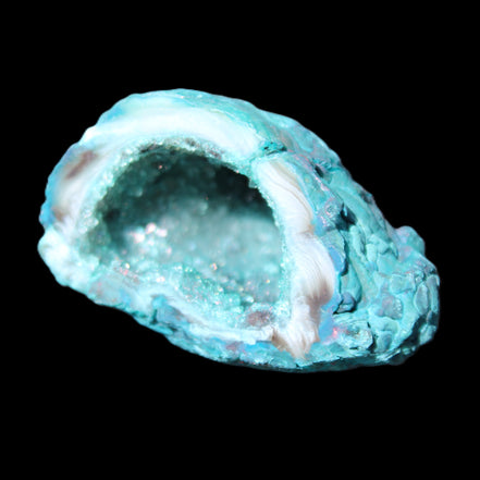 Electroplated Agate Quartz geodes range- greenish, 35-57g in sunlight - Rocks and Things Store