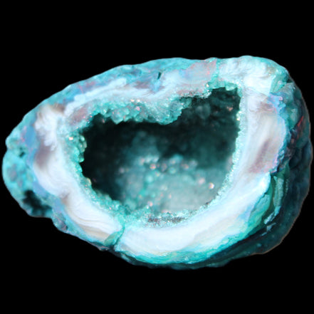 Electroplated Agate Quartz geodes range- greenish, 35-57g in sunlight - Rocks and Things Store