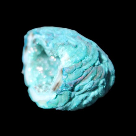 Electroplated Agate Quartz geodes range- greenish, 35-57g in sunlight - Rocks and Things Store
