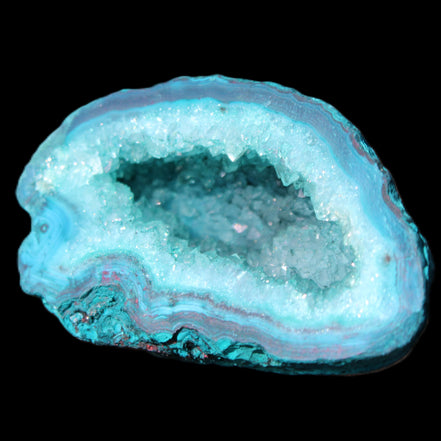 Electroplated Agate Quartz geodes range- greenish, 35-57g in sunlight - Rocks and Things Store