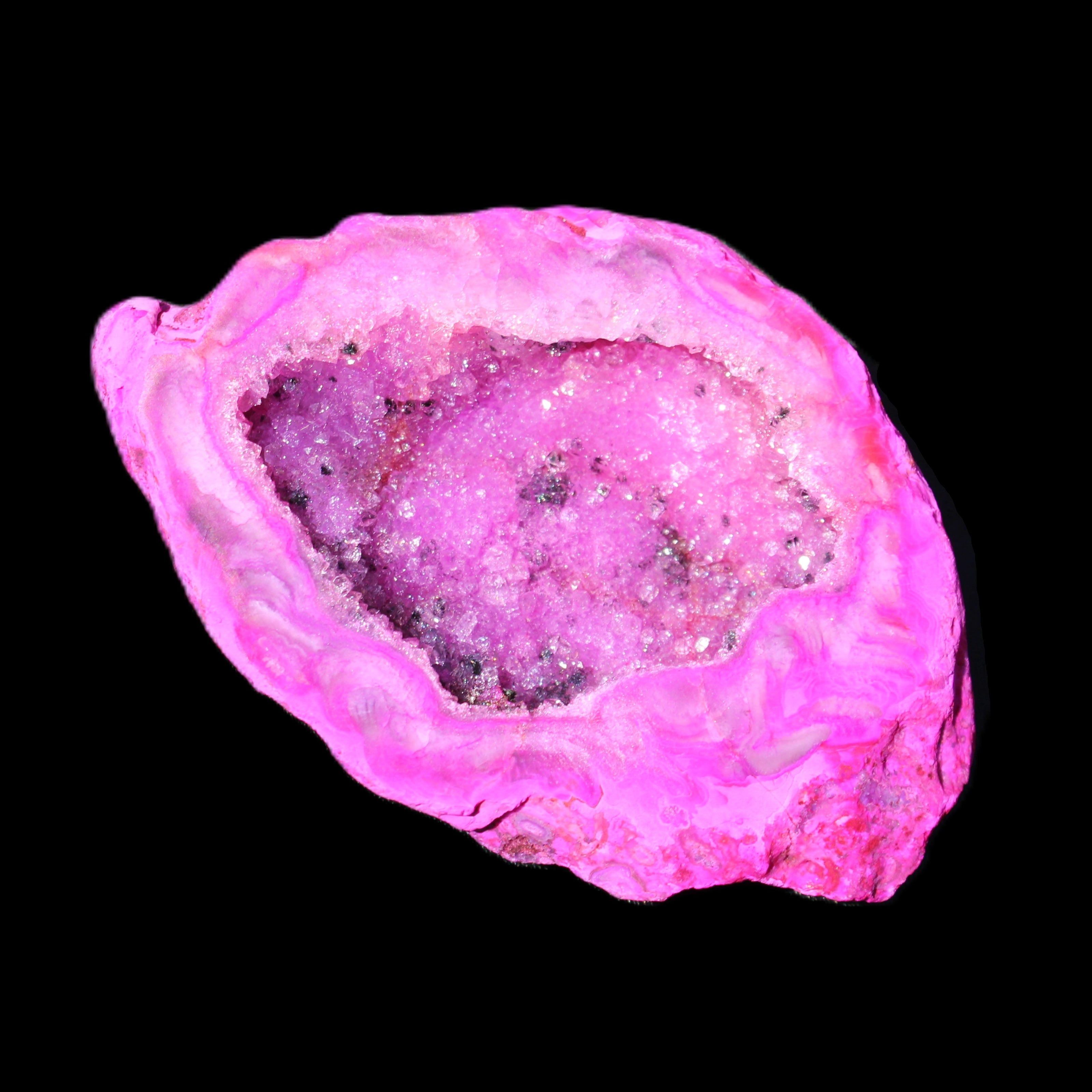 Electroplated Agate Quartz geodes range in sunlight - Rocks and Things Store