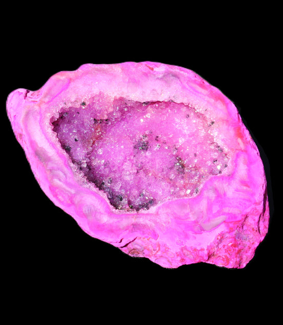 Electroplated Agate Quartz geodes range in sunlight - Rocks and Things Store