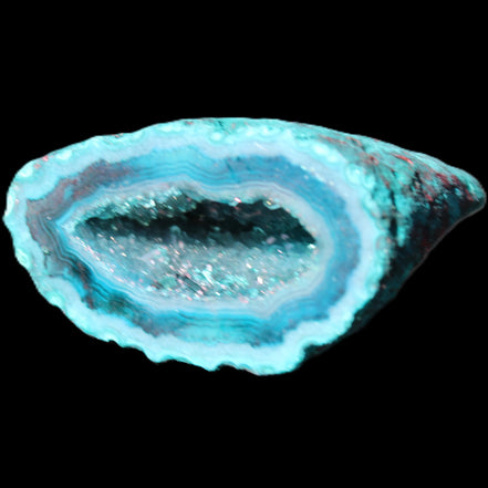 Electroplated Agate Quartz geodes range- greenish, 35-57g in sunlight - Rocks and Things Store