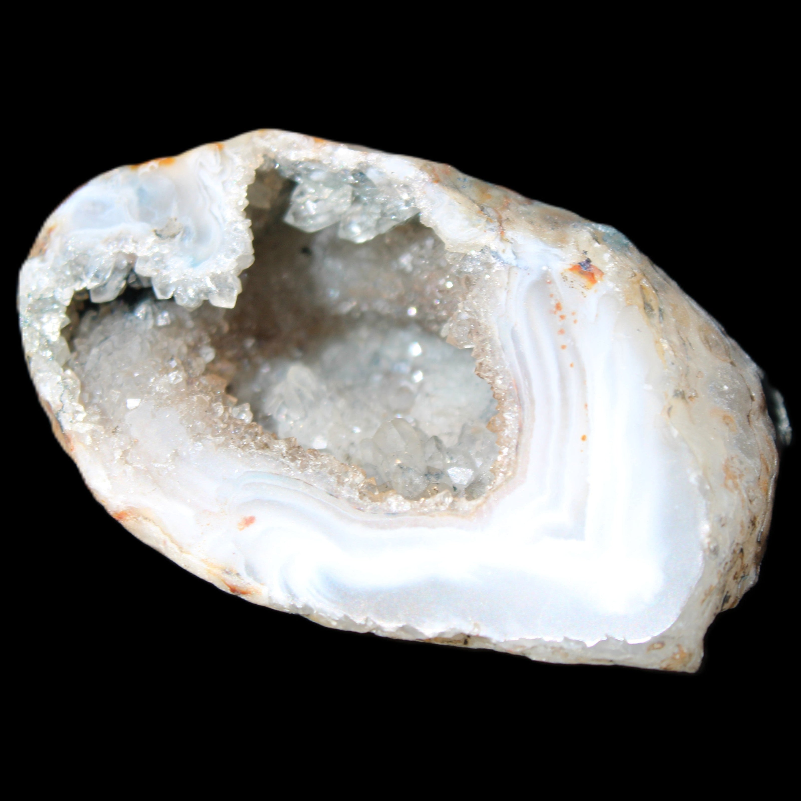 Agate Quartz geodes 52*30*31mm 49g in sunlight - Rocks and Things Store