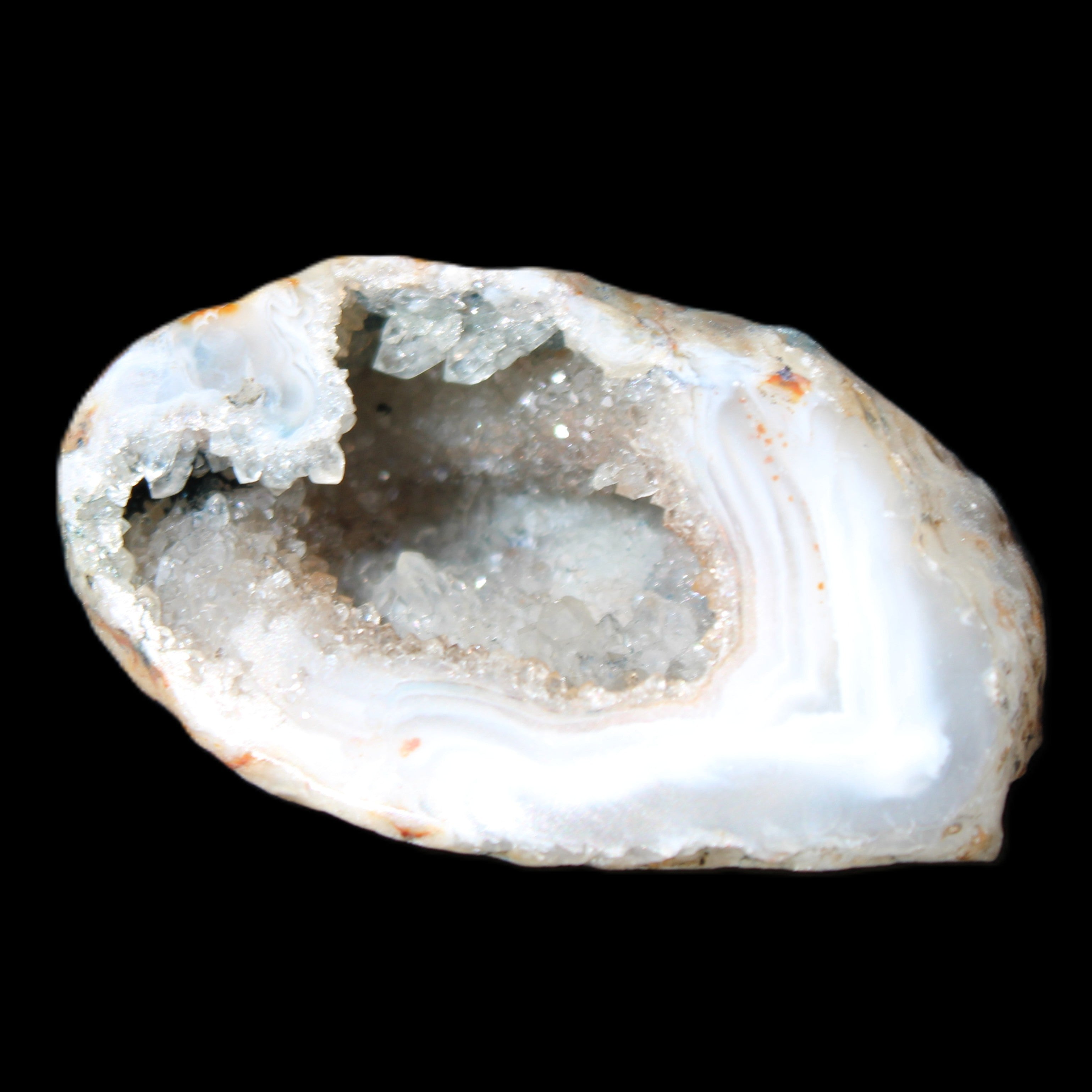 Agate Quartz geodes 52*30*31mm 49g in sunlight - Rocks and Things Store