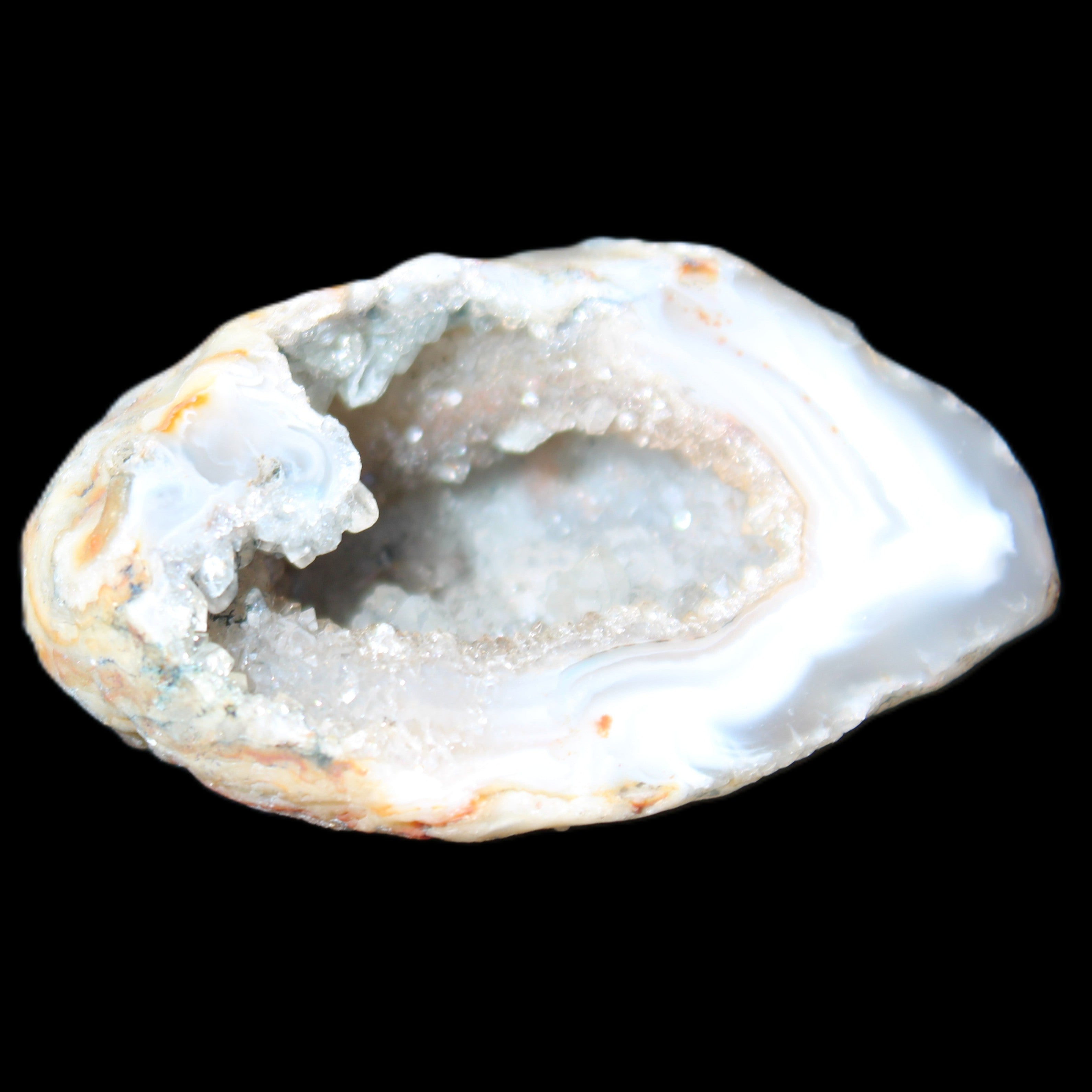 Agate Quartz geodes 52*30*31mm 49g in sunlight - Rocks and Things Store