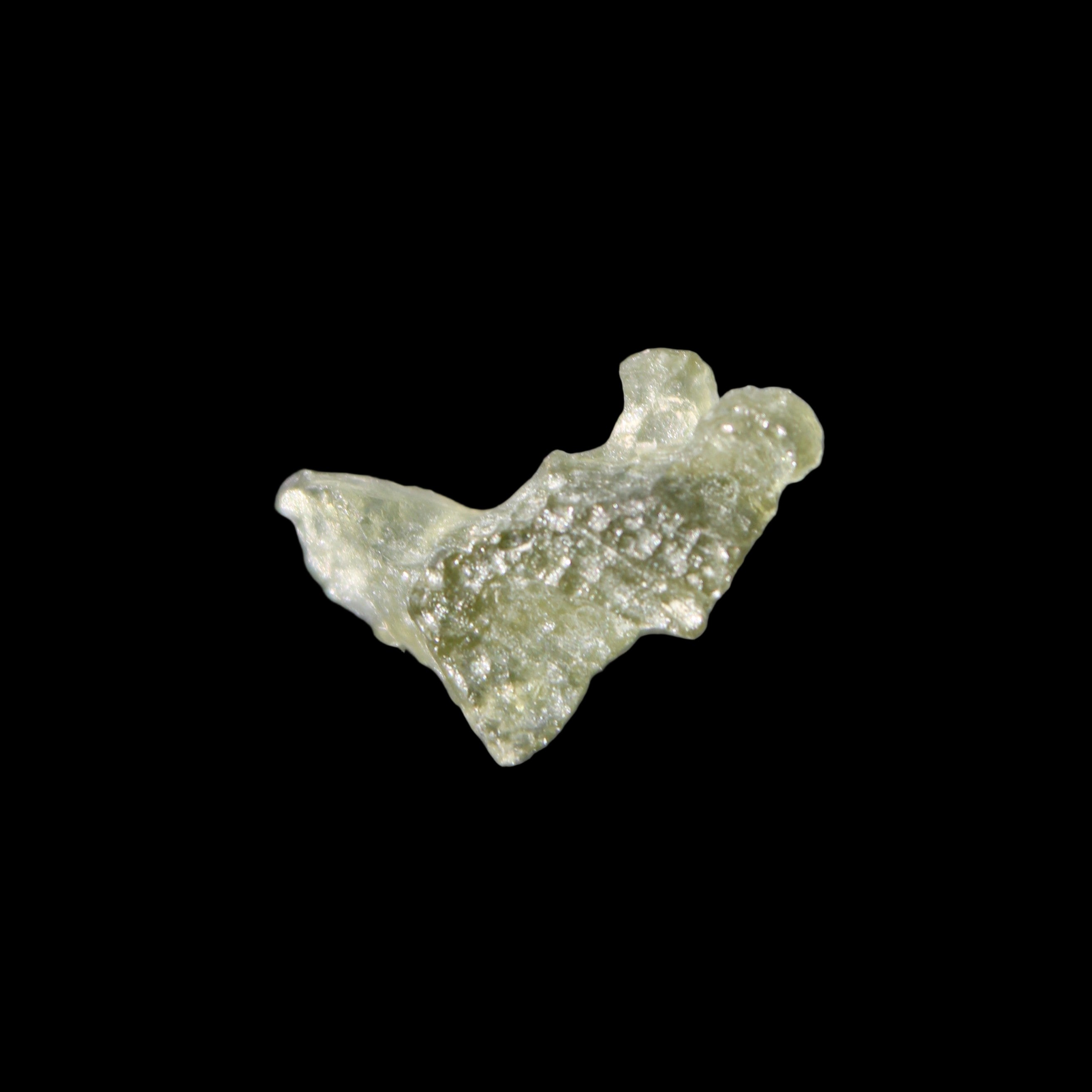 Moldavite from Czech Republic14*9mm 5.5ct 1.1g in sunlight - Rocks and Things Store
