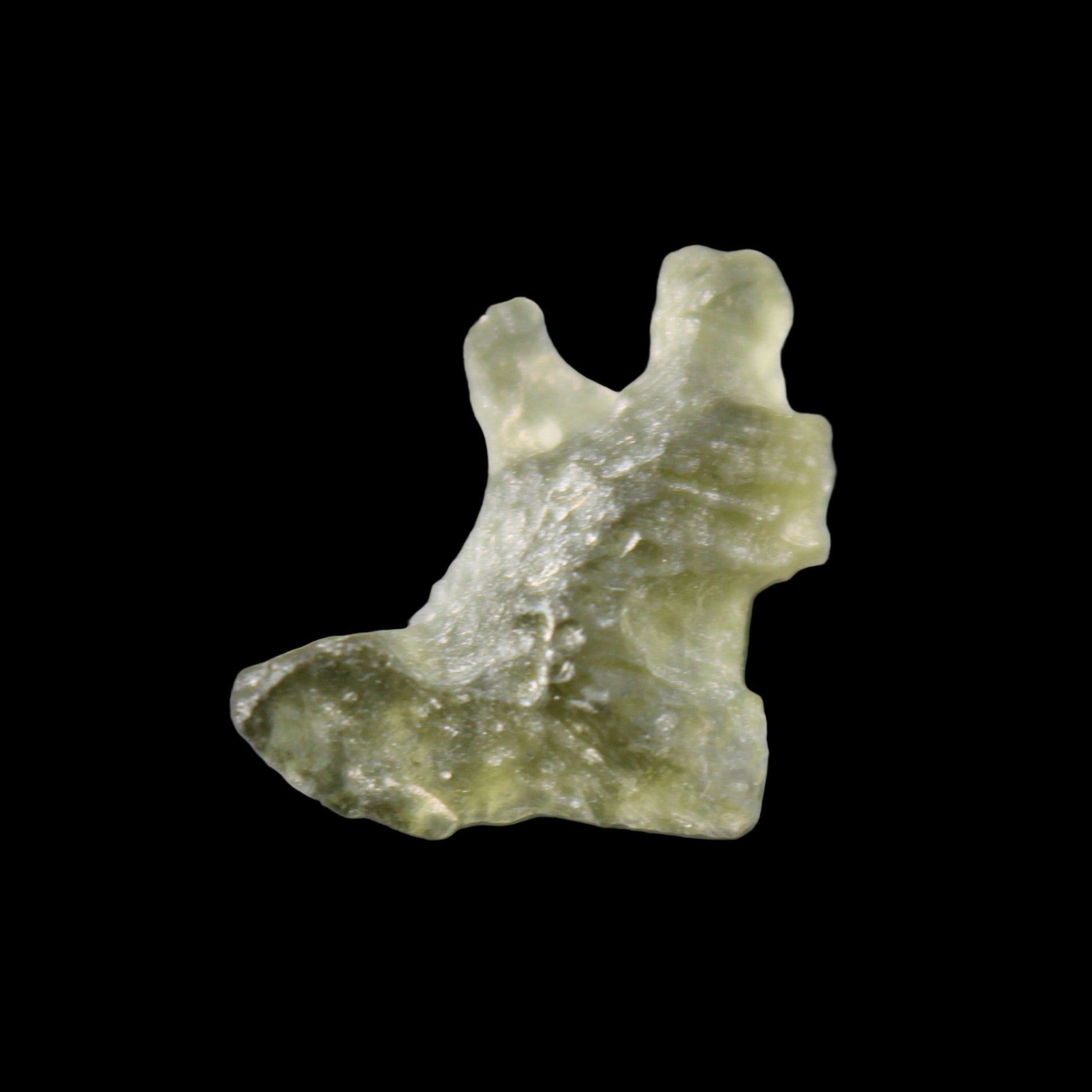 Moldavite from Czech Republic14*9mm 5.5ct 1.1g in sunlight - Rocks and Things Store