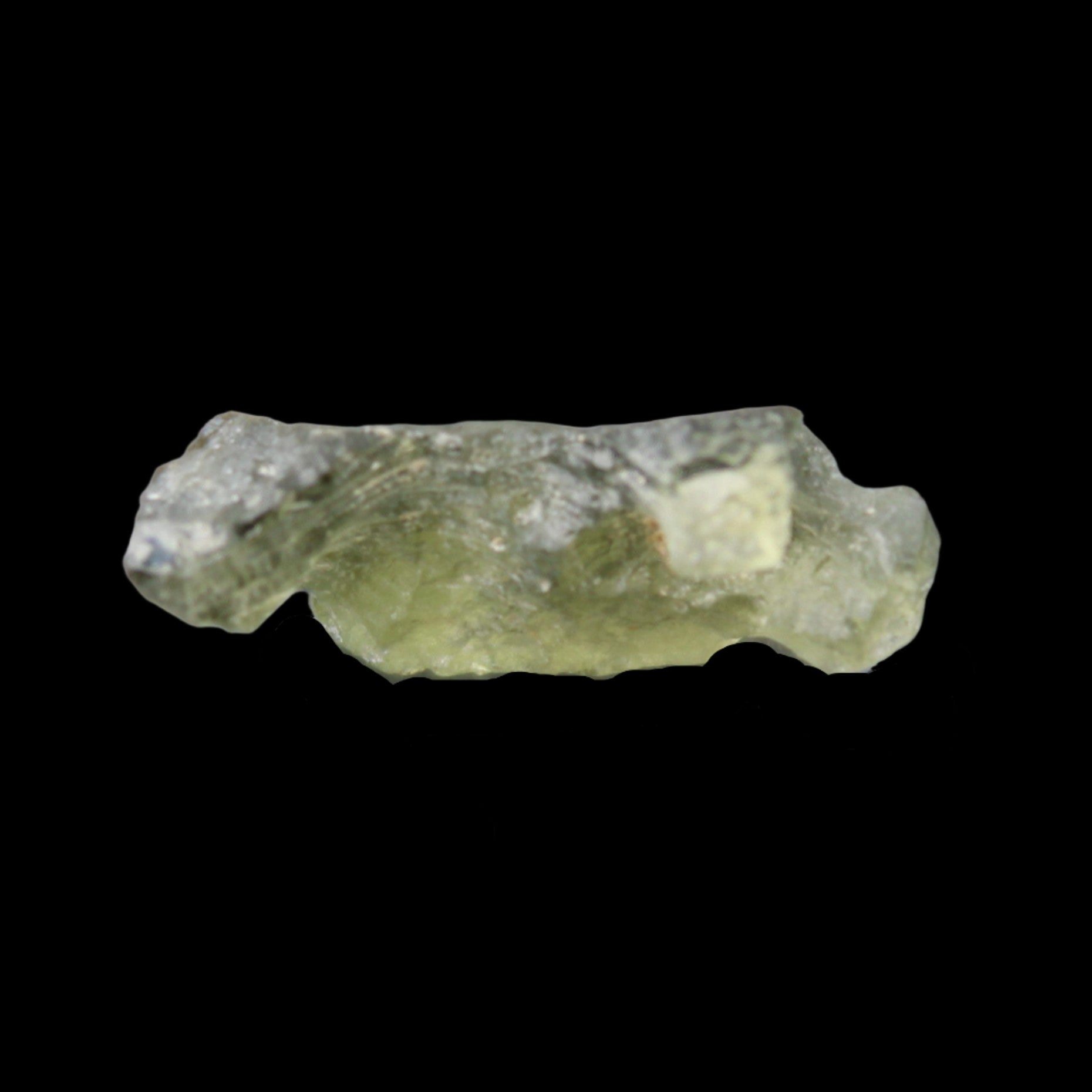 Moldavite from Czech Republic14*9mm 5.5ct 1.1g in sunlight - Rocks and Things Store