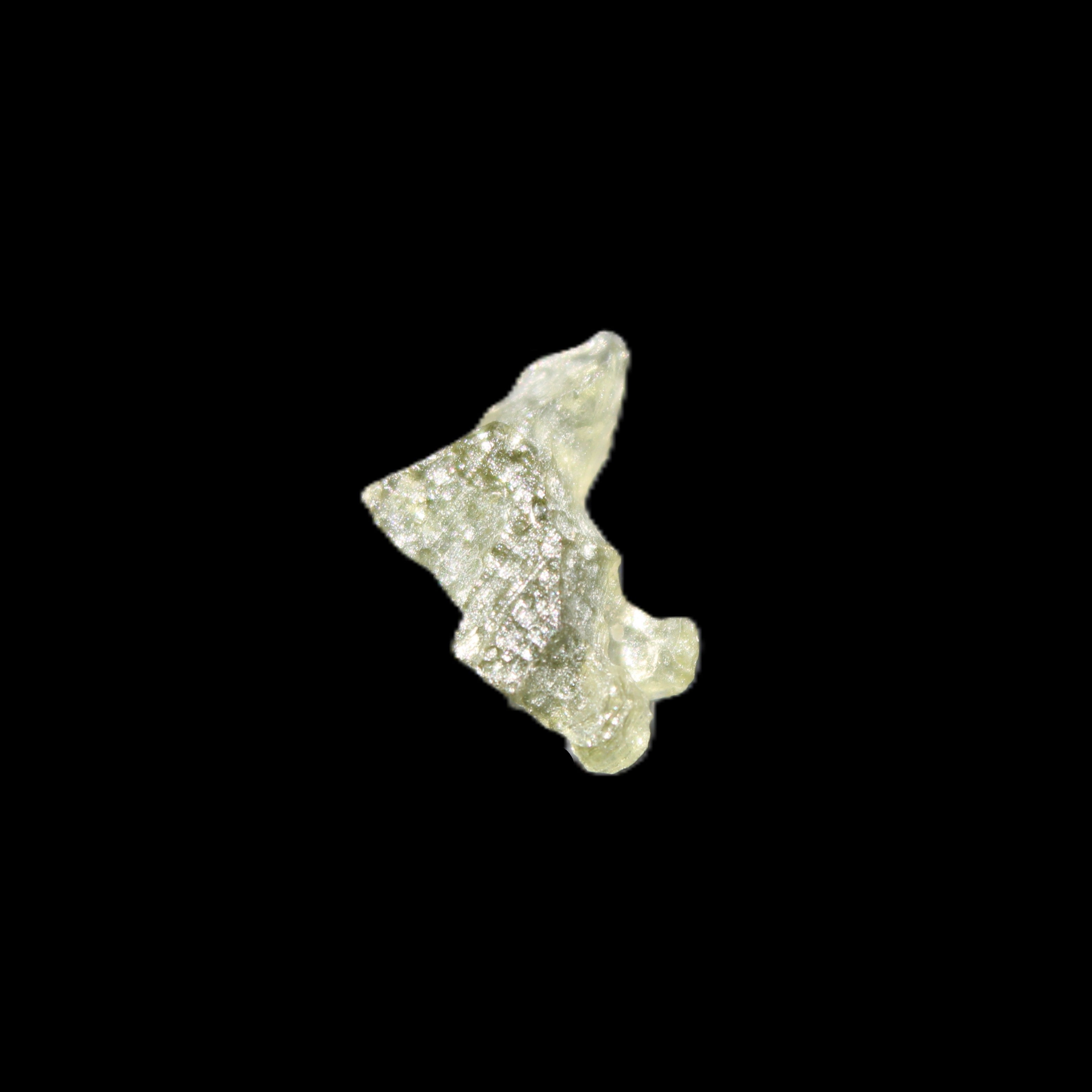 Moldavite from Czech Republic14*9mm 5.5ct 1.1g in sunlight - Rocks and Things Store