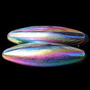 Magnetic Rainbow Hematite Buzz stones pair 56-60mm 93-107g in sunlight - Rocks and Things Store