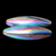 Magnetic Rainbow Hematite Buzz stones pair 56-60mm 93-107g in sunlight - Rocks and Things Store